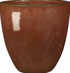 Vase en terre cuite émaillée rouge Deroma Tonkin Koï 51,5 L - Ø 48 x H 48 cm