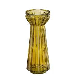 Vase haut en verre jaune - Ø 9,5 x H 24 cm