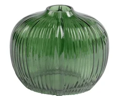 Vase rond en verre vert - 14,5 x 8 x 20 cm