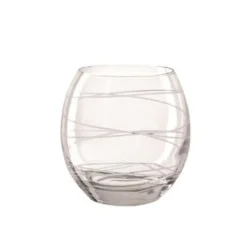 Verre à eau en verre cristallin avec un motif de lignes blanches Circle – 39 cl