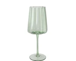 Verre sur pied vert en verre transparent Floral - Ø 8,2 x H 21 cm