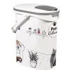 Verseuse à croquettes en plastique blanc à motif chat Pet Collection cat 4 kg - 10 L