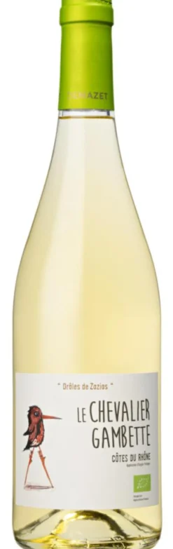 Vin blanc Côtes du Rhône AOC bio Le chevalier Gambette Drôles de zozios Demazet - 75 cl