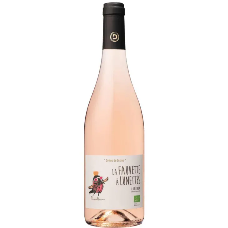 Vin rosé La Fauvette à Lunettes Demazet "Drôles de zozios" - Lubéron - Bouteille 75 cl