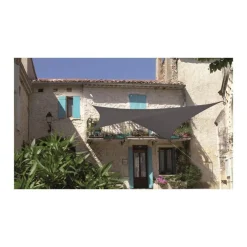 Voile d'ombrage carré extensible gris 3,6 m