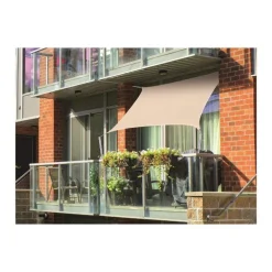 Voile d'ombrage rectangulaire beige spéciale balcon 2,0 x 1,4 m