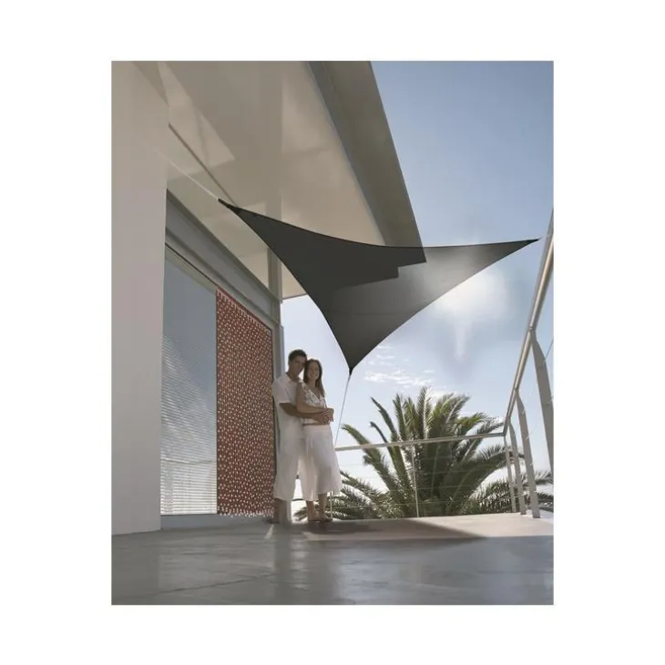 Voile d'ombrage triangulaire gris 3 m