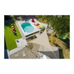 Voile ombrage ivoire 5 m triangulaire extensible