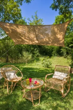 Voile rectangulaire en toile de jute marron Jardiline - 4 x 3 m