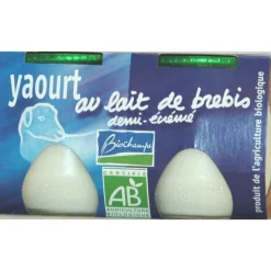 Yaourt brebis bio nature ½ écrémé Biochamps - 2 x 125 g