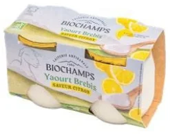 Yaourt brebis bio saveur citron Biochamps - 2 x 125 g