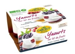 Yaourt demi-écrémé bio sur lit de fruits Gaborit - 4 x 125 g