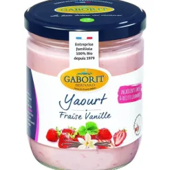 Yaourt gourmand fraise vanille bio Gaborit – 400 g