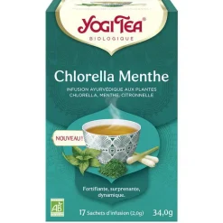 Yogi Tea Chlorella Menthe boîte 17 sachets