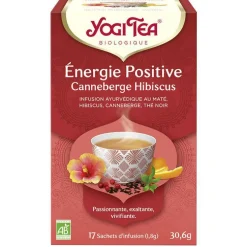 Yogi Tea Energie positive Canneberge Hibiscus – La boîte de 17 sachets