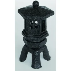 Zen Déco Lantern Noire Résine 8,5x8,5x16 cm