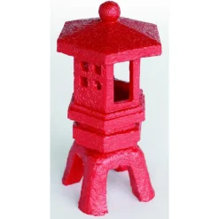 Zen Déco Lantern Rouge Résine 8,5x8,5x16 cm