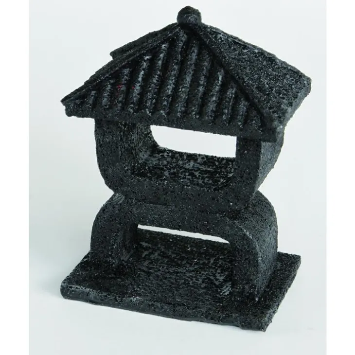 Zen Déco Mini Temple Noir XS Résine 8x6x10,5 cm